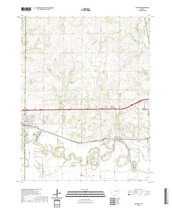 Solomon, KS — USGS 7.5-minute topo (2022)