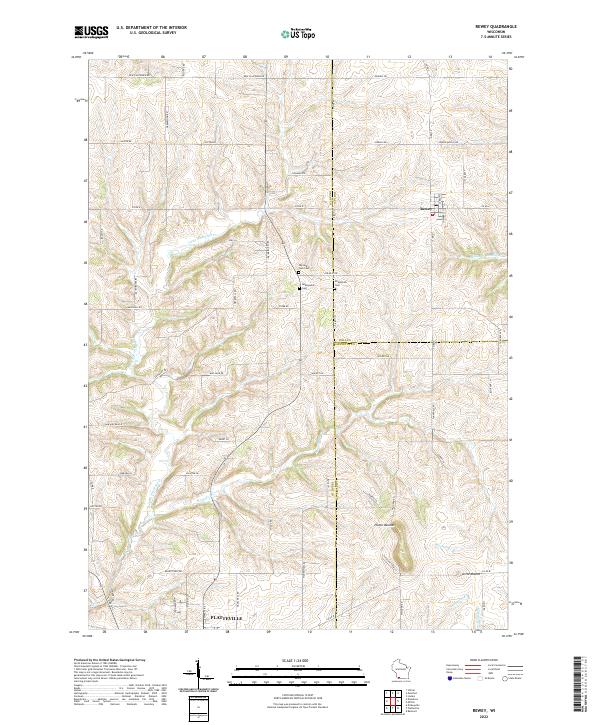 Rewey, WI — USGS 7.5-minute topo (2022)