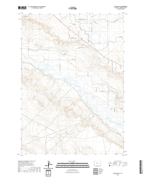 Pavillion SE, WY — USGS 7.5-minute topo (2021)