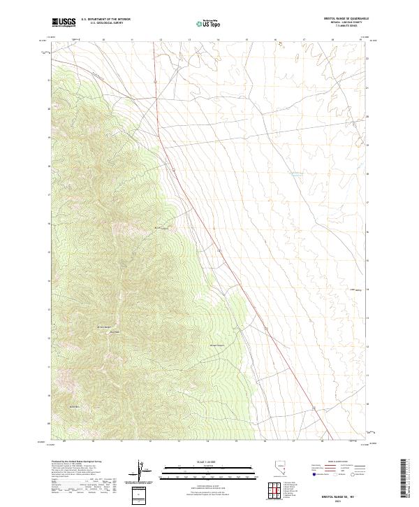 Bristol Range SE, NV — USGS 7.5-minute topo (2021)