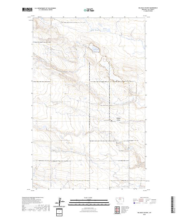 Hilldale Colony, MT — USGS 7.5-minute topo (2024)