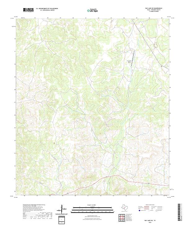 Ray Lake SW, TX — USGS 7.5-minute topo (2022)