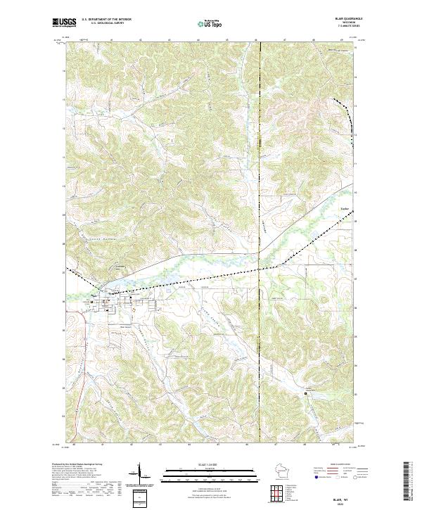 Blair, WI — USGS 7.5-minute topo (2022)