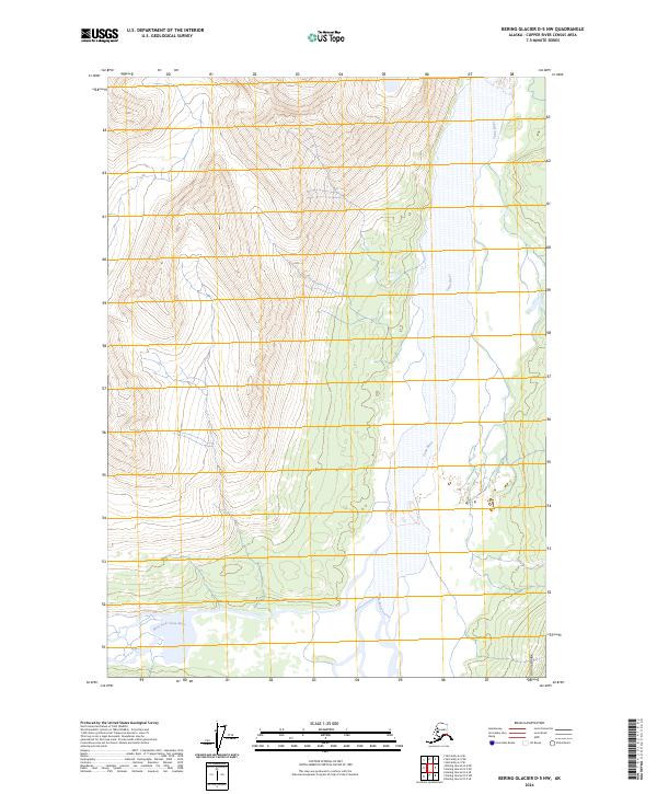 Bering Glacier D-5 NW, AK — USGS 7.5-minute topo (2024)