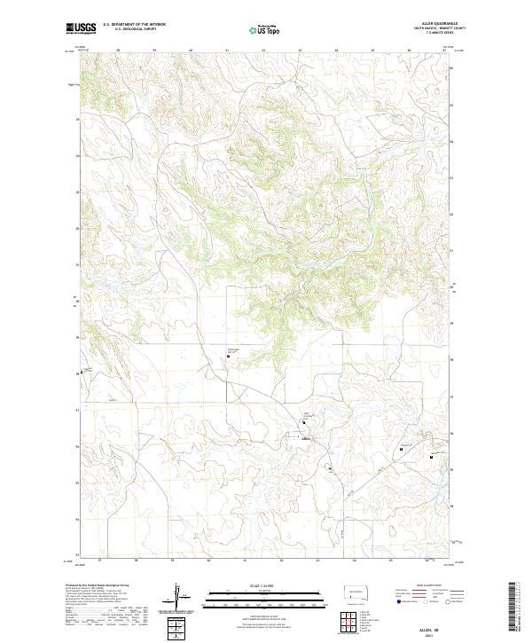 Allen, SD — USGS 7.5-minute topo (2021)