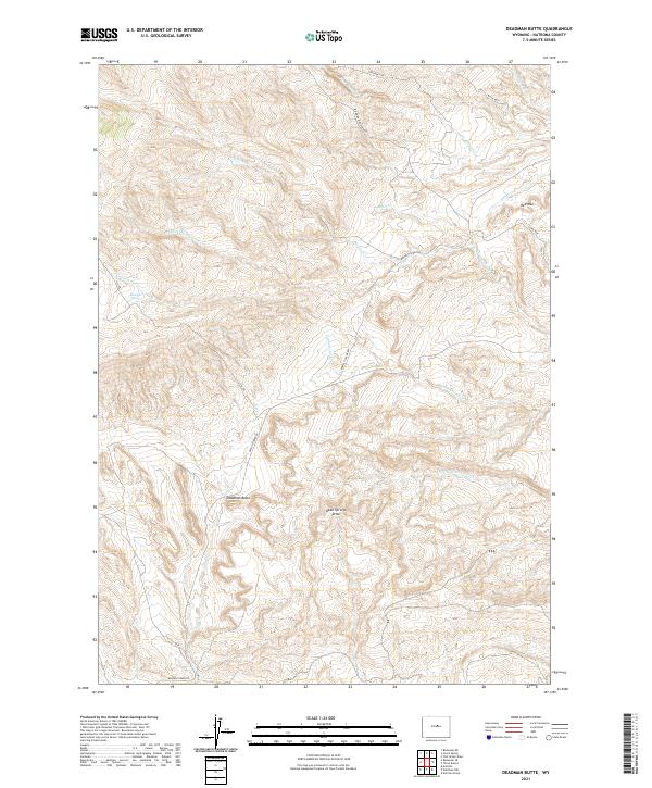 Deadman Butte, WY — USGS 7.5-minute topo (2021)