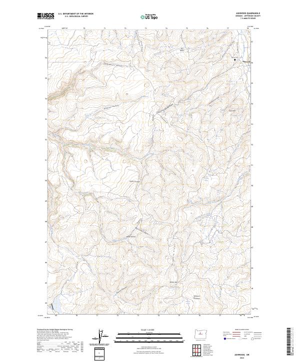 Ashwood, OR — USGS 7.5-minute topo (2024)