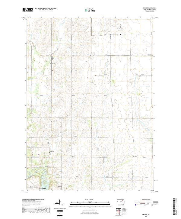 Bremer, IA — USGS 7.5-minute topo (2022)