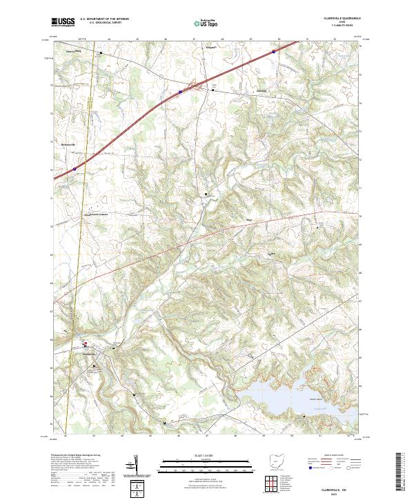 Clarksville, OH — USGS 7.5-minute topo (2023)