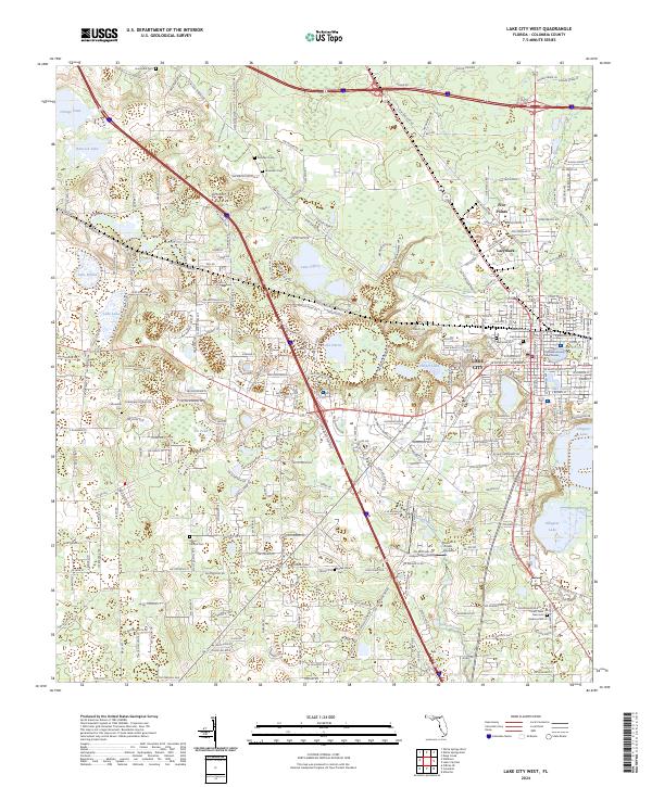 Lake City West, FL — USGS 7.5-minute topo (2024)
