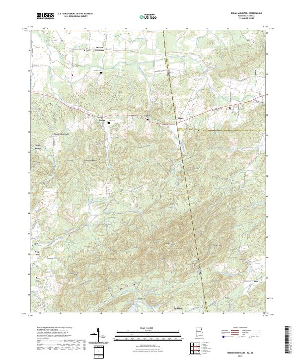 Indian Mountain, AL-GA — USGS 7.5-minute topo (2024)
