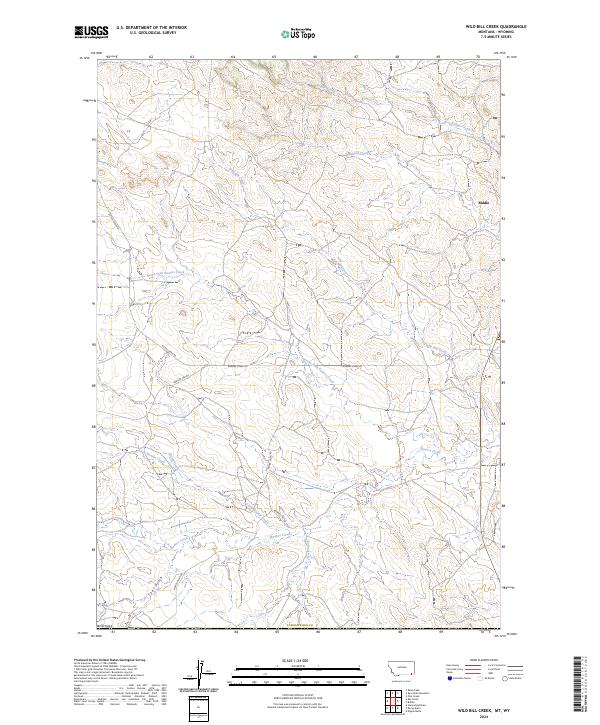 Wild Bill Creek, MT-WY — USGS 7.5-minute topo (2024)