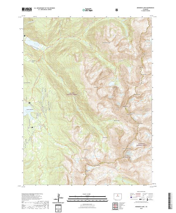 Monarch Lake, CO — USGS 7.5-minute topo (2022)