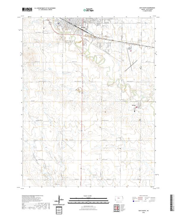 Hays South, KS — USGS 7.5-minute topo (2022)