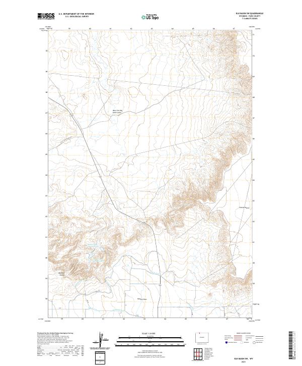Elk Basin SW, WY — USGS 7.5-minute topo (2021)