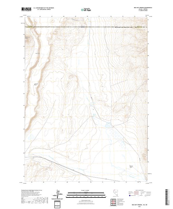 Bog Hot Springs, NV-OR — USGS 7.5-minute topo (2021)