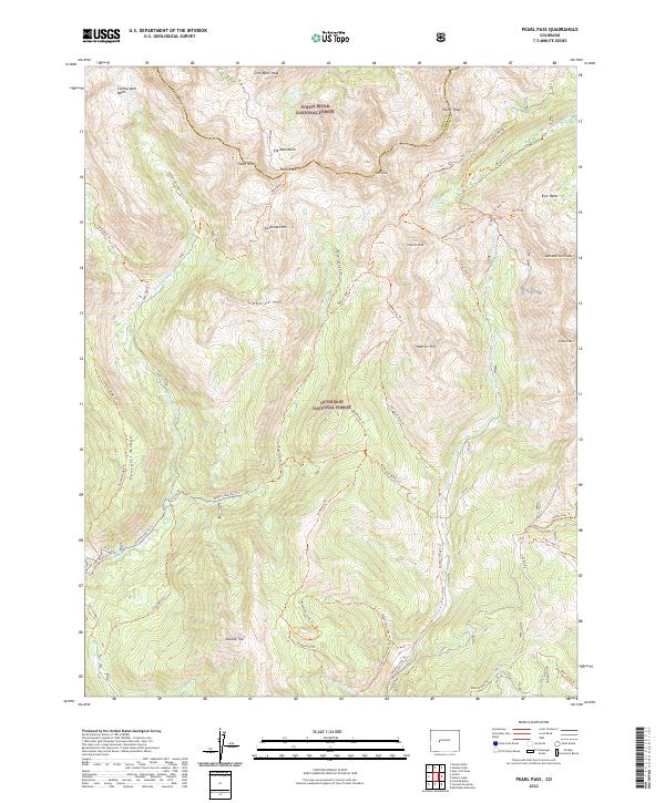 Pearl Pass, CO — USGS 7.5-minute topo (2022)