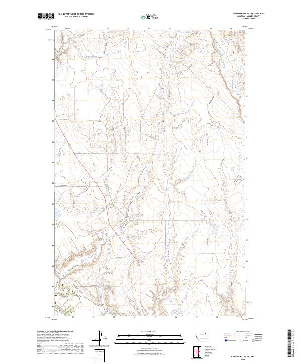 Chapman Coulee, MT — USGS 7.5-minute topo (2024)