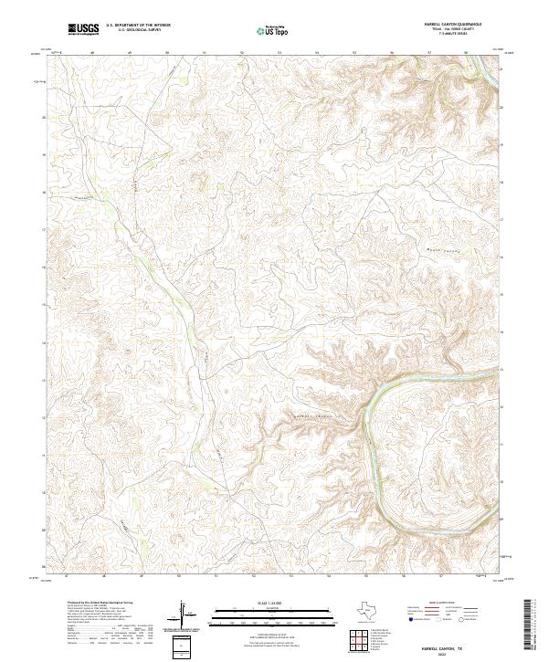 Harkell Canyon, TX — USGS 7.5-minute topo (2022)