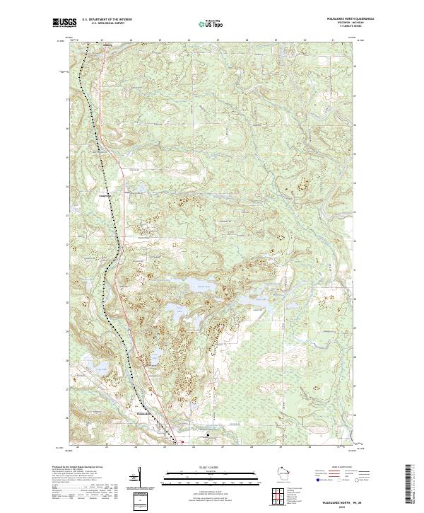 Wausaukee North, WI-MI — USGS 7.5-minute topo (2023)