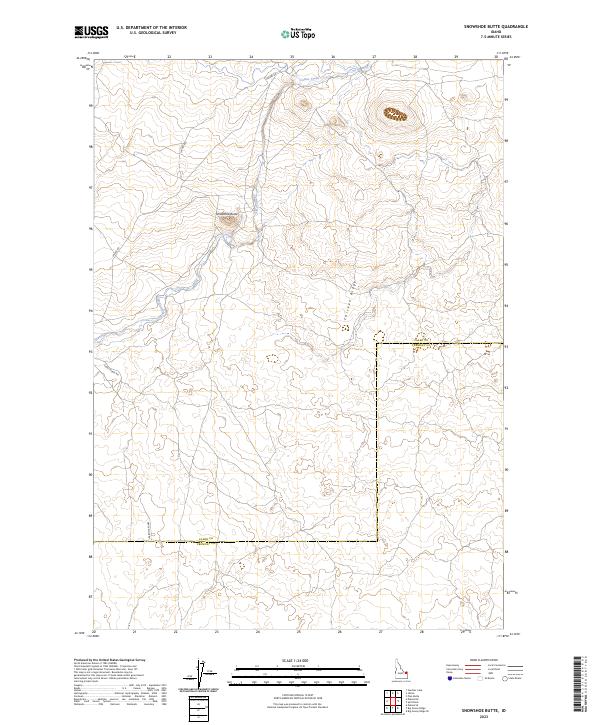 Snowshoe Butte, ID — USGS 7.5-minute topo (2023)