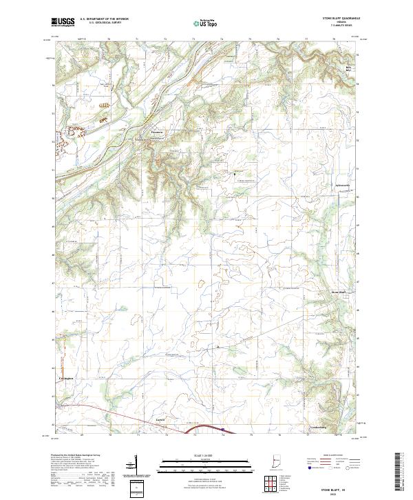 Stone Bluff, IN — USGS 7.5-minute topo (2022)