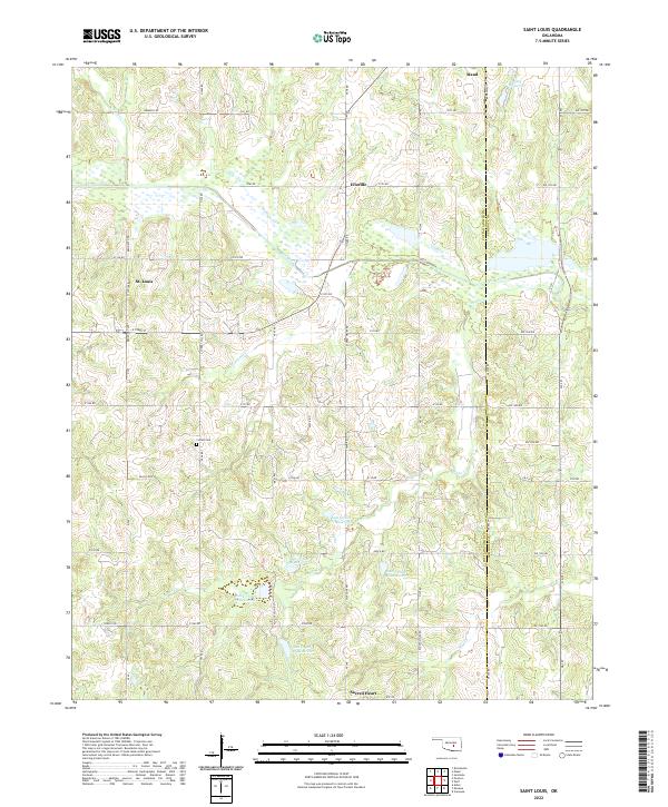 Saint Louis, OK — USGS 7.5-minute topo (2022)