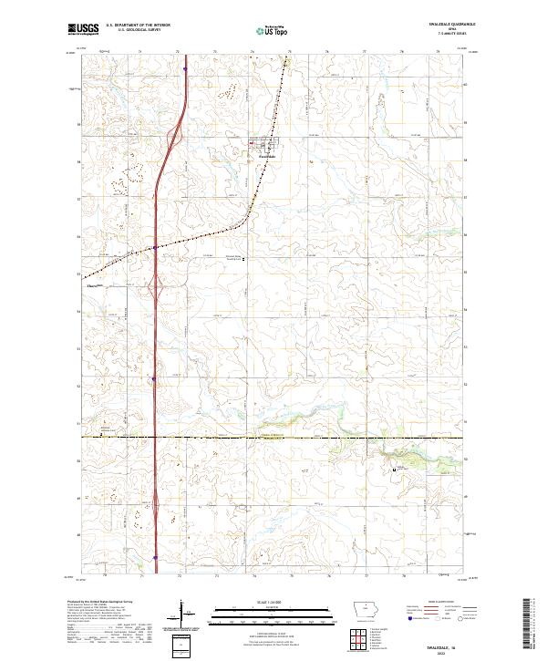 Swaledale, IA — USGS 7.5-minute topo (2022)