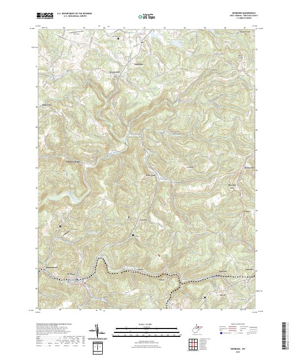 Newburg, WV — USGS 7.5-minute topo (2023)