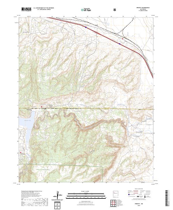Prewitt, NM — USGS 7.5-minute topo (2023)