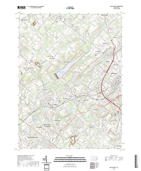 Doylestown, PA — USGS 7.5-minute topo (2023)