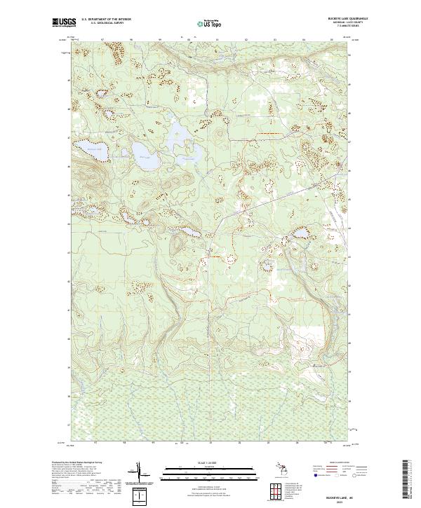 Buckeye Lake, MI — USGS 7.5-minute topo (2023)