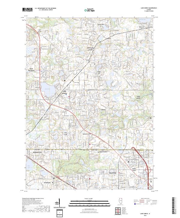 Lake Zurich, IL — USGS 7.5-minute topo (2024)
