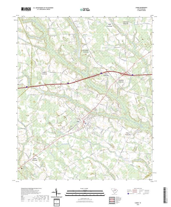 Lamar, SC — USGS 7.5-minute topo (2024)