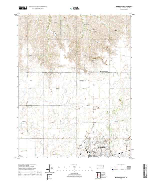 McPherson North, KS — USGS 7.5-minute topo (2022)