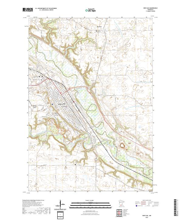 New Ulm, MN — USGS 7.5-minute topo (2022)