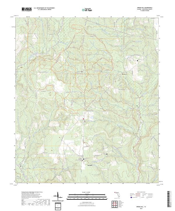 Spring Hill, FL — USGS 7.5-minute topo (2024)