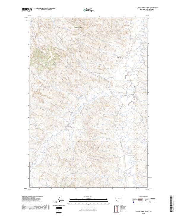 Saddle Horse Butte, MT — USGS 7.5-minute topo (2024)