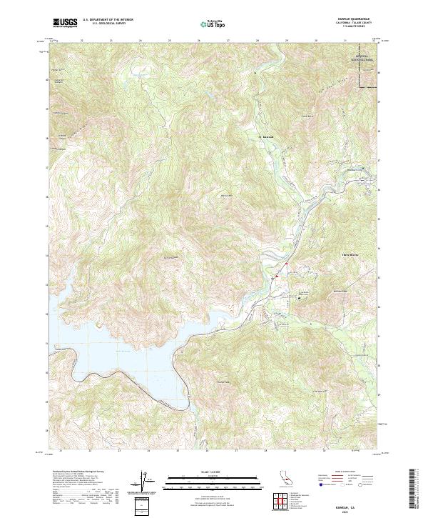 Kaweah, CA — USGS 7.5-minute topo (2021)