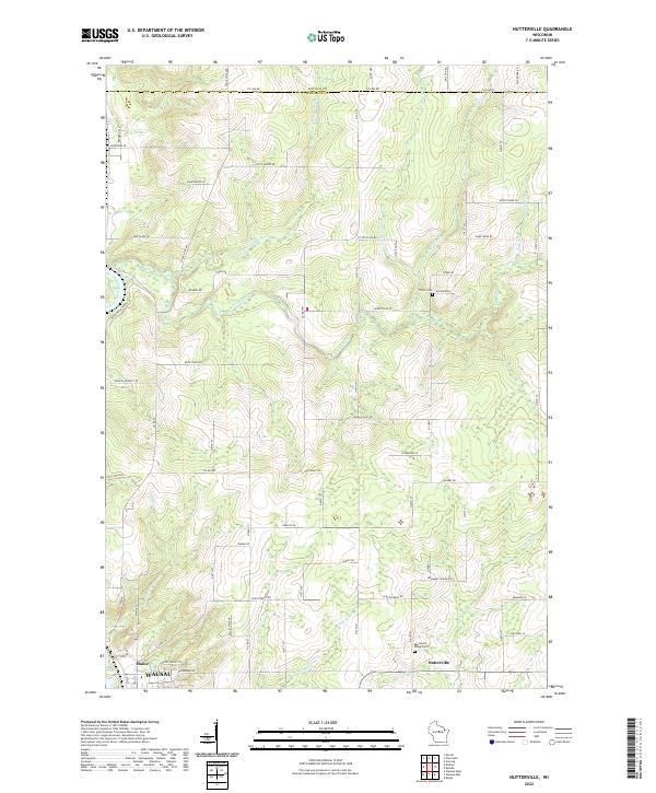 Nutterville, WI — USGS 7.5-minute topo (2022)