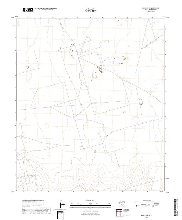 Hanks Ranch, TX — USGS 7.5-minute topo (2022)