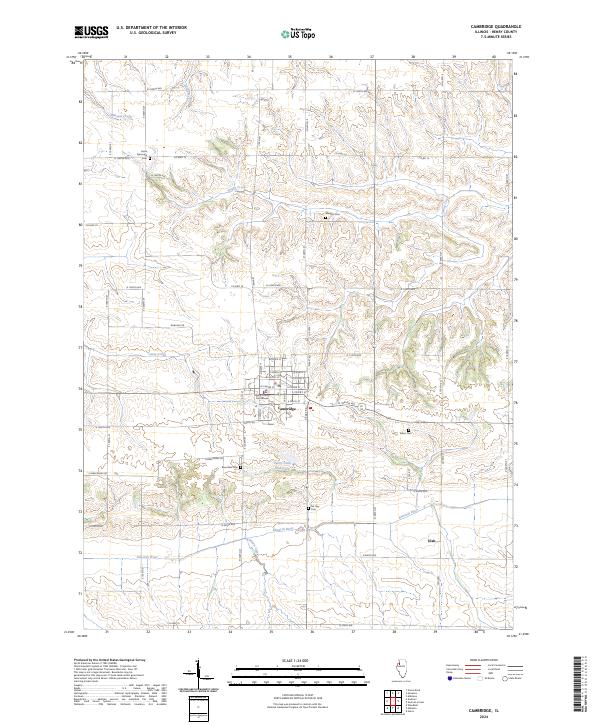 Cambridge, IL — USGS 7.5-minute topo (2024)