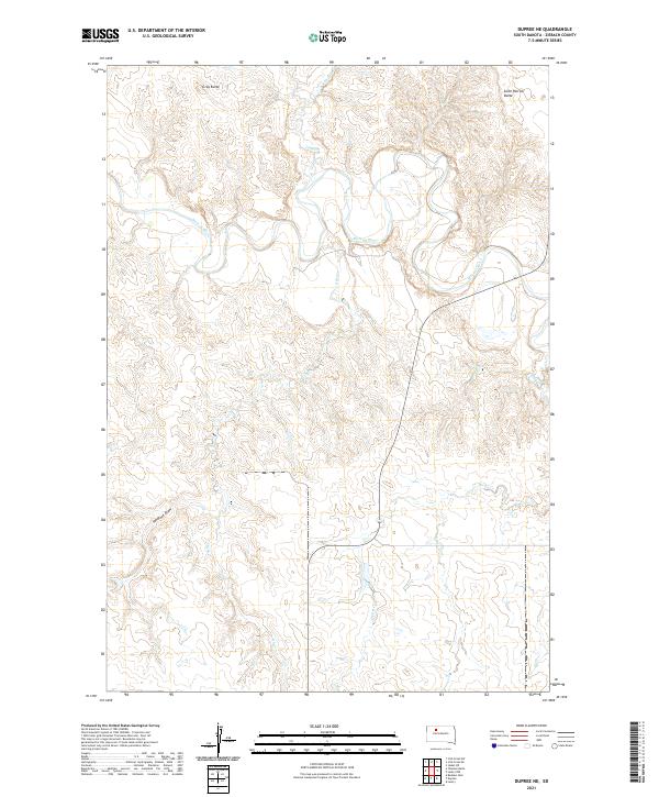 Dupree NE, SD — USGS 7.5-minute topo (2021)