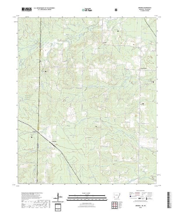 Arkinda, AR-OK — USGS 7.5-minute topo (2024)