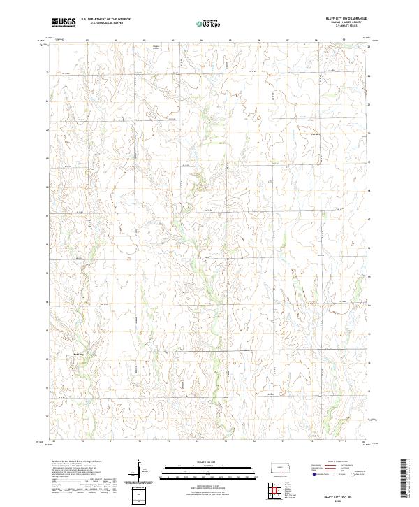 Bluff City NW, KS — USGS 7.5-minute topo (2022)