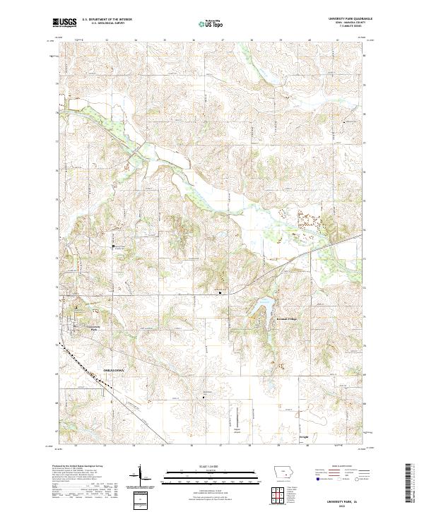 University Park, IA — USGS 7.5-minute topo (2022)