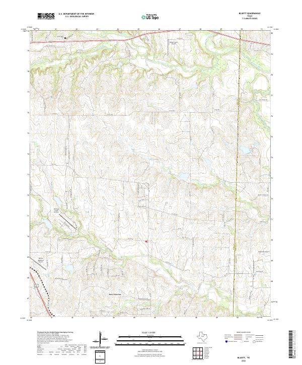 Bluett, TX — USGS 7.5-minute topo (2022)