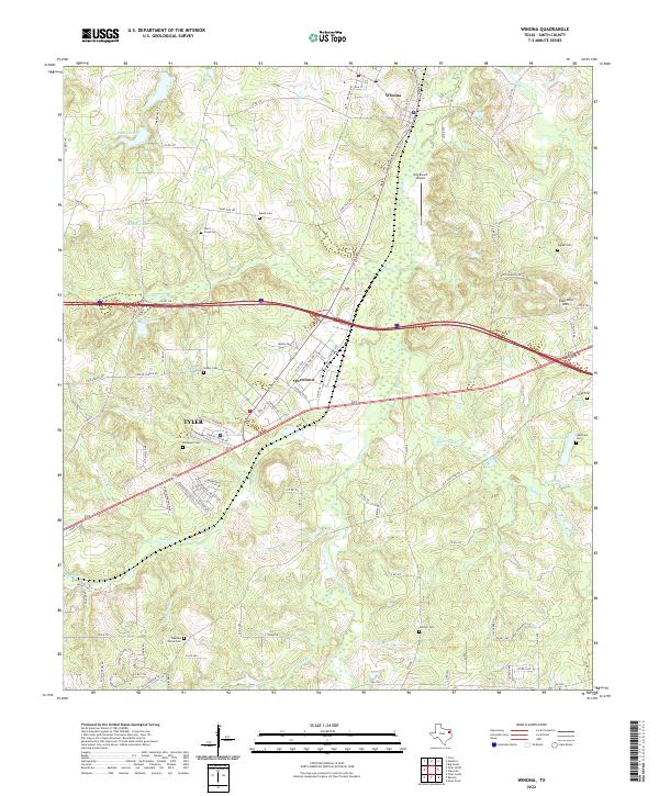 Winona, TX — USGS 7.5-minute topo (2022)