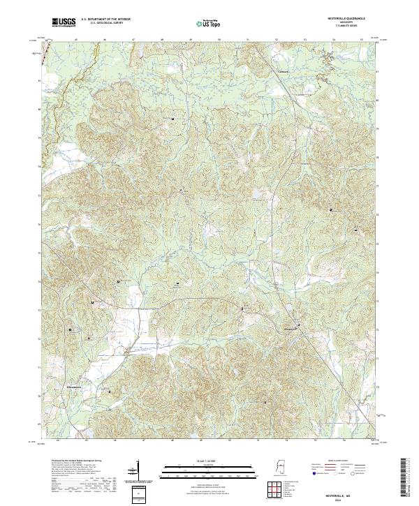 Hesterville, MS — USGS 7.5-minute topo (2024)