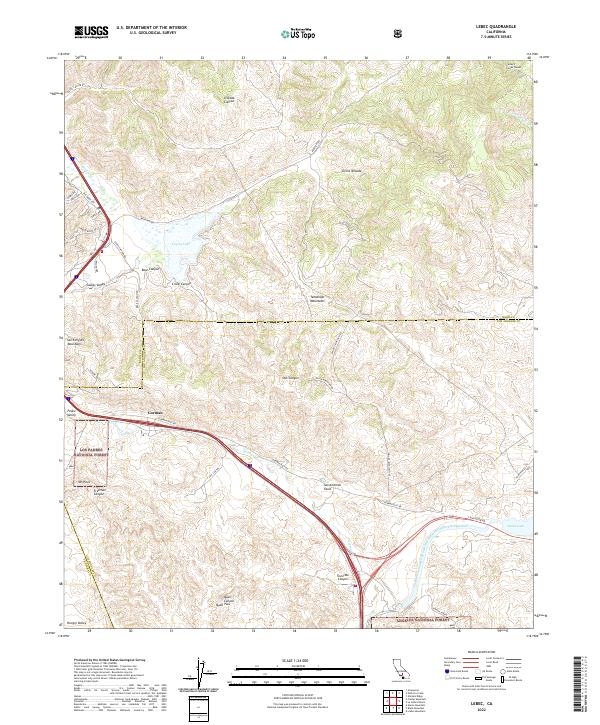 Lebec, CA — USGS 7.5-minute topo (2022)
